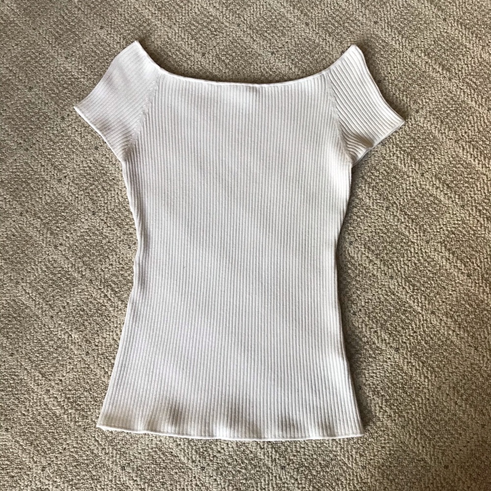 H&M Off-Shoulder Ribbed Top - Cream